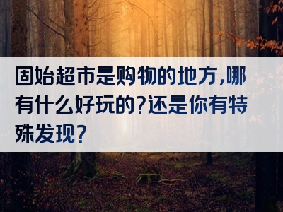 固始超市是购物的地方，哪有什么好玩的？还是你有特殊发现？
