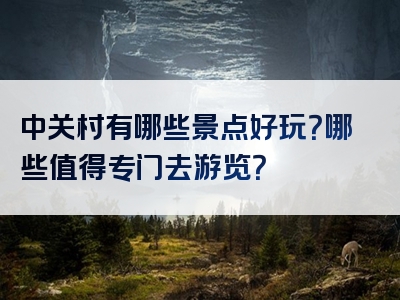 中关村有哪些景点好玩？哪些值得专门去游览？