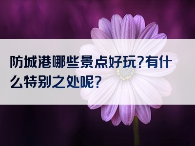 防城港哪些景点好玩？有什么特别之处呢？