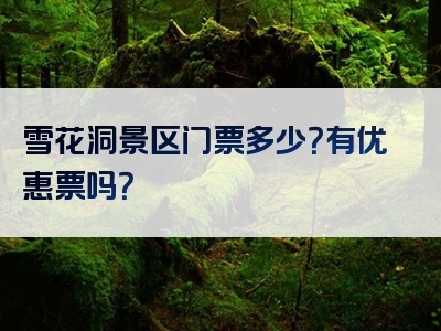 雪花洞景区门票多少？有优惠票吗？