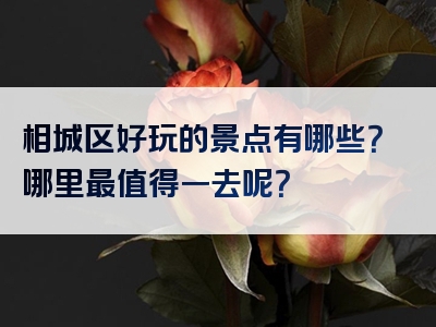 相城区好玩的景点有哪些？哪里最值得一去呢？