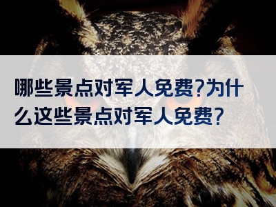 哪些景点对军人免费？为什么这些景点对军人免费？