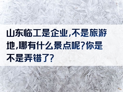 山东临工是企业，不是旅游地，哪有什么景点呢？你是不是弄错了？