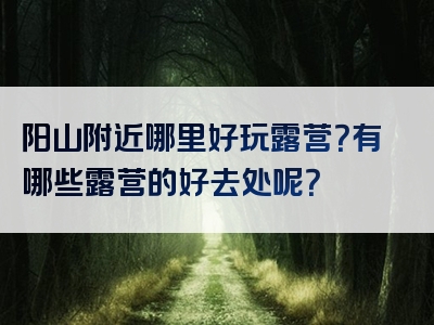 阳山附近哪里好玩露营？有哪些露营的好去处呢？