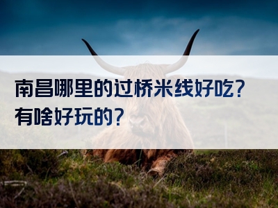 南昌哪里的过桥米线好吃？有啥好玩的？