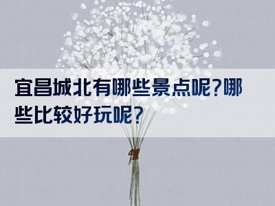 宜昌城北有哪些景点呢？哪些比较好玩呢？