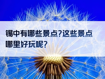 锡中有哪些景点？这些景点哪里好玩呢？