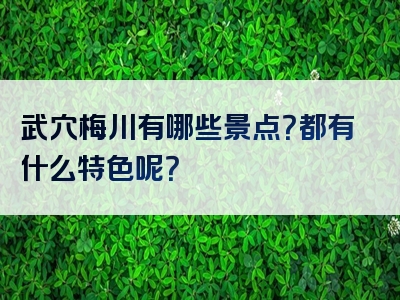 武穴梅川有哪些景点？都有什么特色呢？