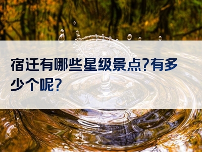 宿迁有哪些星级景点？有多少个呢？