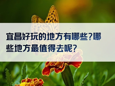 宜昌好玩的地方有哪些？哪些地方最值得去呢？