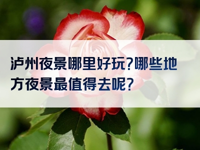 泸州夜景哪里好玩？哪些地方夜景最值得去呢？