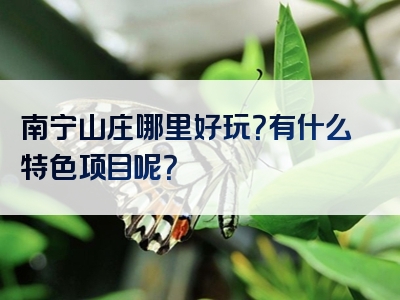 南宁山庄哪里好玩？有什么特色项目呢？
