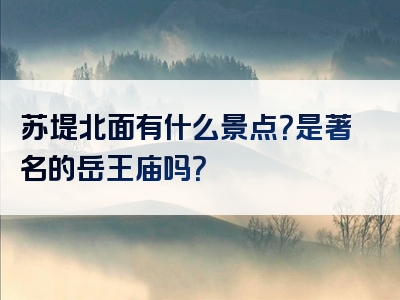 苏堤北面有什么景点？是著名的岳王庙吗？
