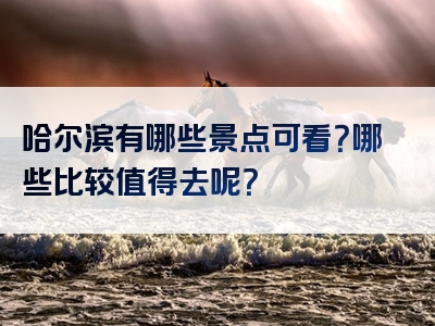 哈尔滨有哪些景点可看？哪些比较值得去呢？