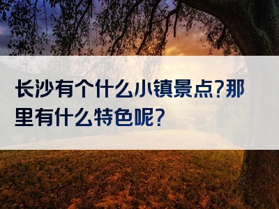 长沙有个什么小镇景点？那里有什么特色呢？