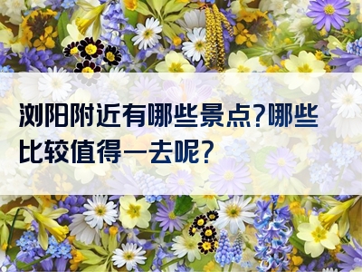 浏阳附近有哪些景点？哪些比较值得一去呢？