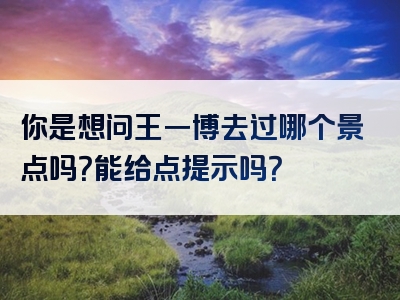 你是想问王一博去过哪个景点吗？能给点提示吗？