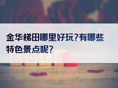 金华梯田哪里好玩？有哪些特色景点呢？