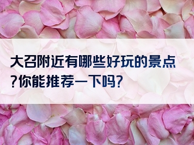 大召附近有哪些好玩的景点？你能推荐一下吗？
