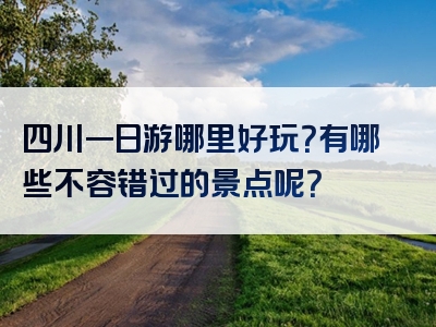 四川一日游哪里好玩？有哪些不容错过的景点呢？