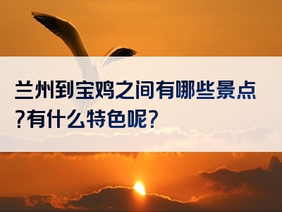 兰州到宝鸡之间有哪些景点？有什么特色呢？