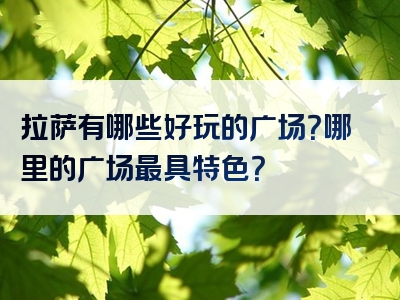 拉萨有哪些好玩的广场？哪里的广场最具特色？