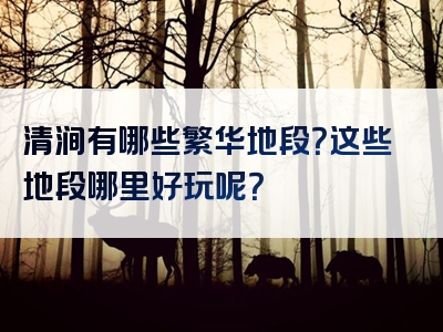 清涧有哪些繁华地段？这些地段哪里好玩呢？