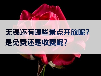无锡还有哪些景点开放呢？是免费还是收费呢？