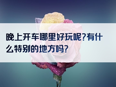 晚上开车哪里好玩呢？有什么特别的地方吗？