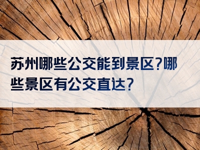 苏州哪些公交能到景区？哪些景区有公交直达？