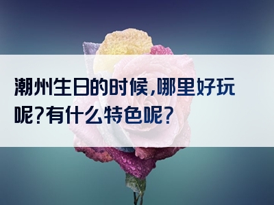 潮州生日的时候，哪里好玩呢？有什么特色呢？