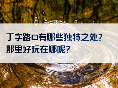 丁字路口有哪些独特之处？那里好玩在哪呢？
