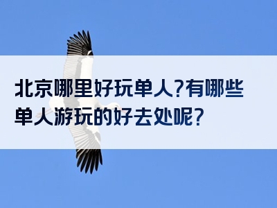 北京哪里好玩单人？有哪些单人游玩的好去处呢？