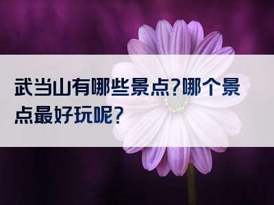 武当山有哪些景点？哪个景点最好玩呢？