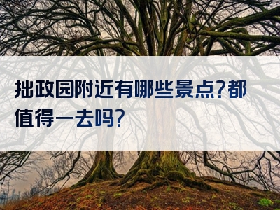 拙政园附近有哪些景点？都值得一去吗？