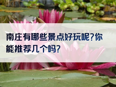 南庄有哪些景点好玩呢？你能推荐几个吗？