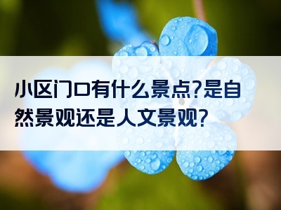小区门口有什么景点？是自然景观还是人文景观？
