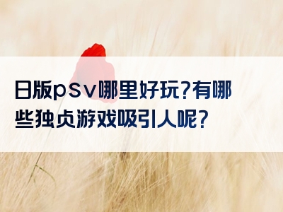 日版psv哪里好玩？有哪些独占游戏吸引人呢？