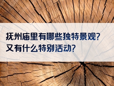 抚州庙里有哪些独特景观？又有什么特别活动？