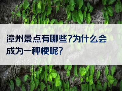 漳州景点有哪些？为什么会成为一种梗呢？