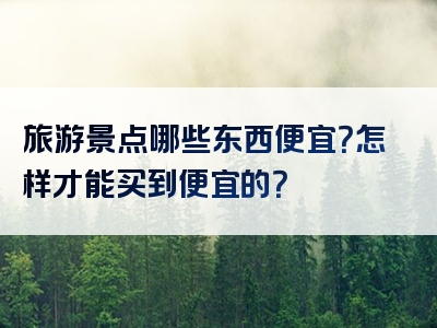 旅游景点哪些东西便宜？怎样才能买到便宜的？