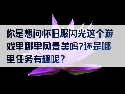 你是想问怀旧服闪光这个游戏里哪里风景美吗？还是哪里任务有趣呢？
