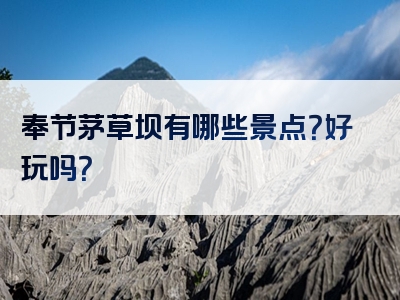 奉节茅草坝有哪些景点？好玩吗？