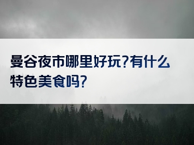 曼谷夜市哪里好玩？有什么特色美食吗？