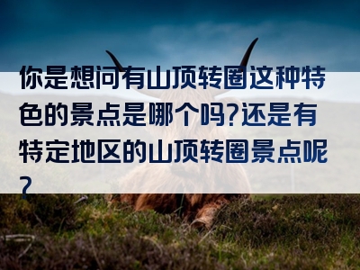 你是想问有山顶转圈这种特色的景点是哪个吗？还是有特定地区的山顶转圈景点呢？