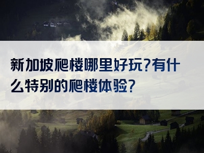 新加坡爬楼哪里好玩？有什么特别的爬楼体验？