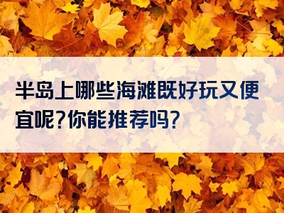 半岛上哪些海滩既好玩又便宜呢？你能推荐吗？