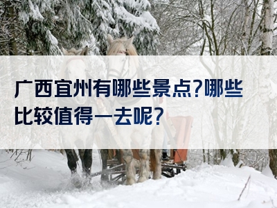 广西宜州有哪些景点？哪些比较值得一去呢？