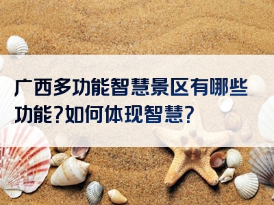 广西多功能智慧景区有哪些功能？如何体现智慧？