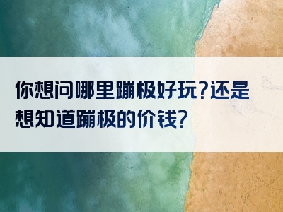 你想问哪里蹦极好玩？还是想知道蹦极的价钱？